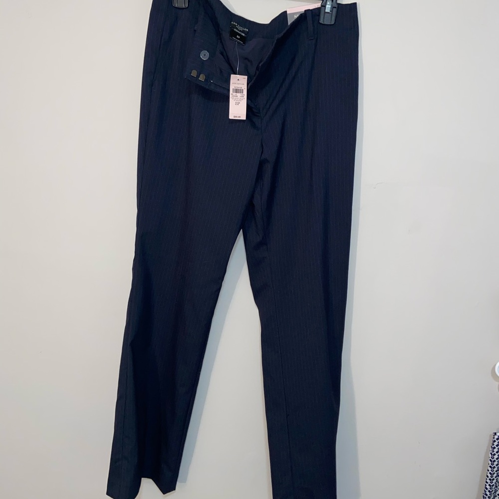 Straight legged navy horizontal striped pants NWT
